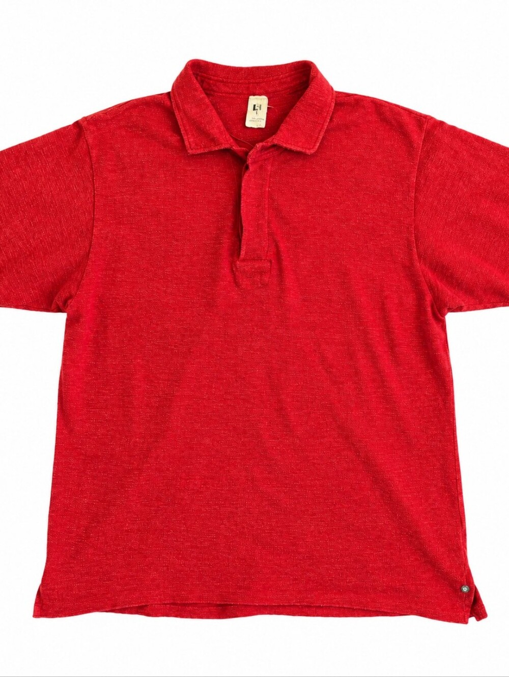 45R 45rpm Studio Artisinal Dye Vintage Red Slub Knit Polo Sz 3 Medium Japan
